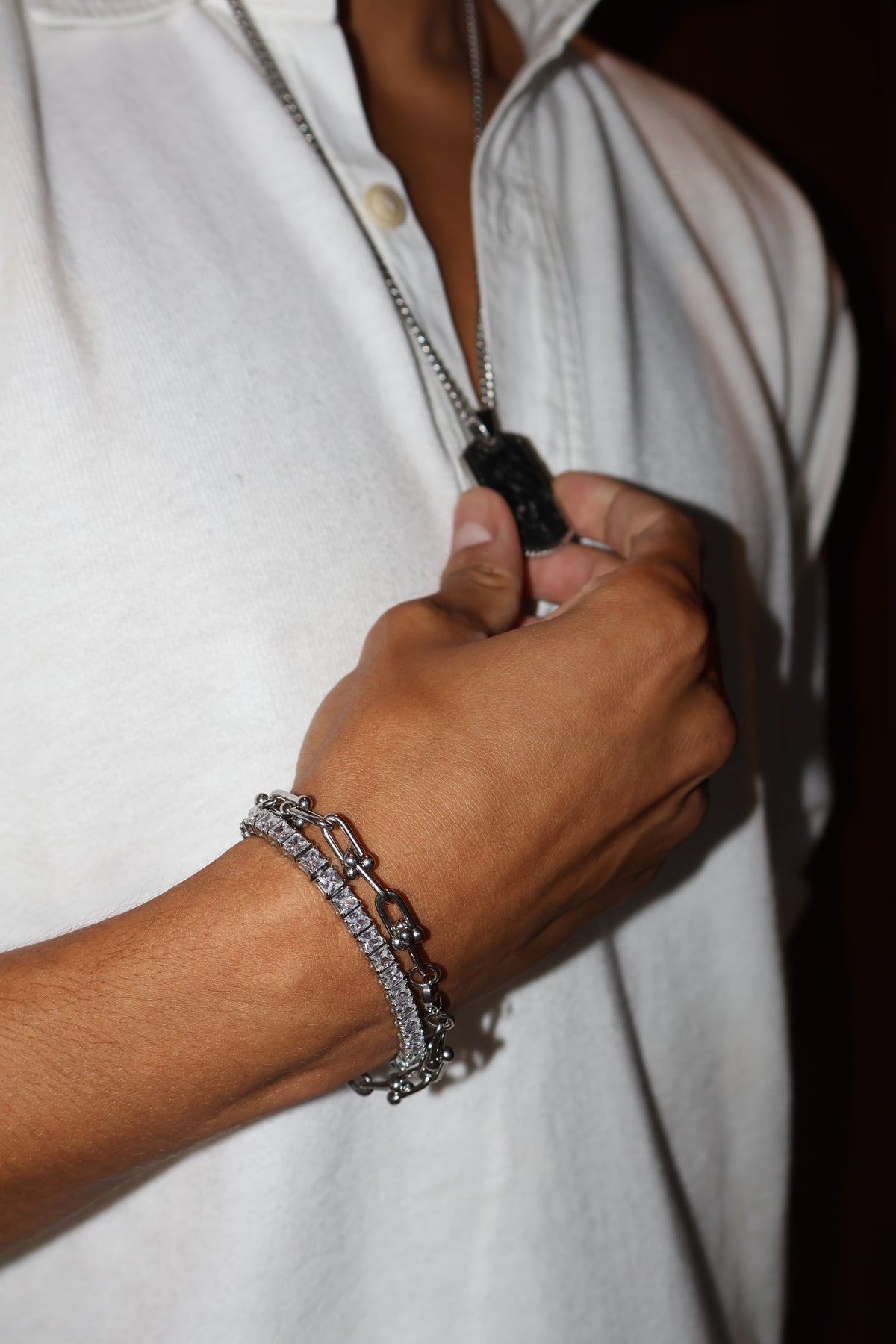 ACULA Vortex Tennis Bracelet in silver, view 5