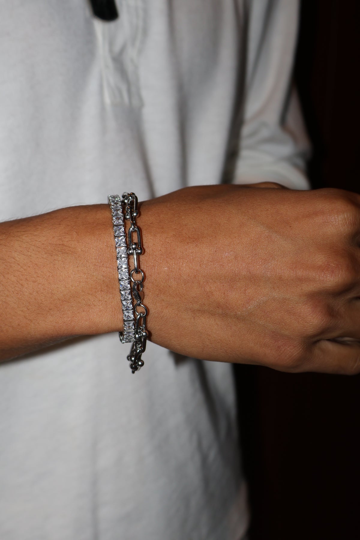 ACULA Vortex Tennis Bracelet in silver, view 2