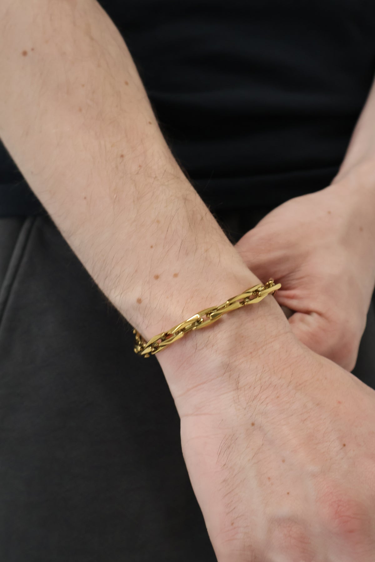 ACULA Titanium Rift Bracelet in gold, view 2